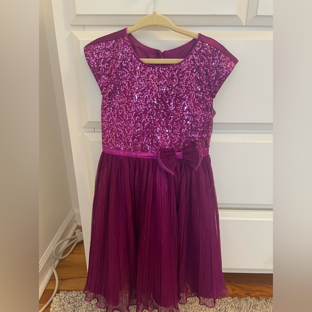 Girls Sequin Purple Dress Size 5